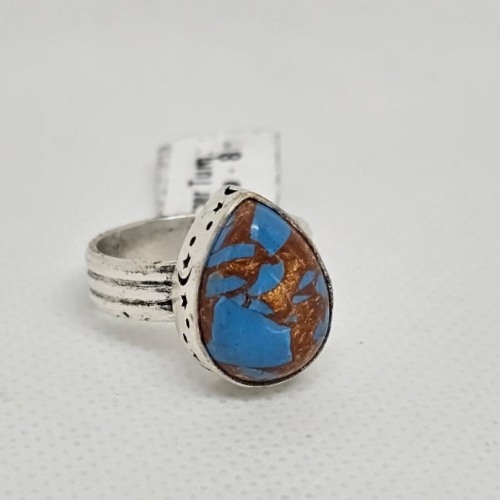 TURQUOISE MATRIX STERLING RING SIZE 8